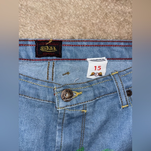 Von Dutch Graphic Colorful Wide Leg Women’s Jeans Sz 15 - Picture 3 of 6